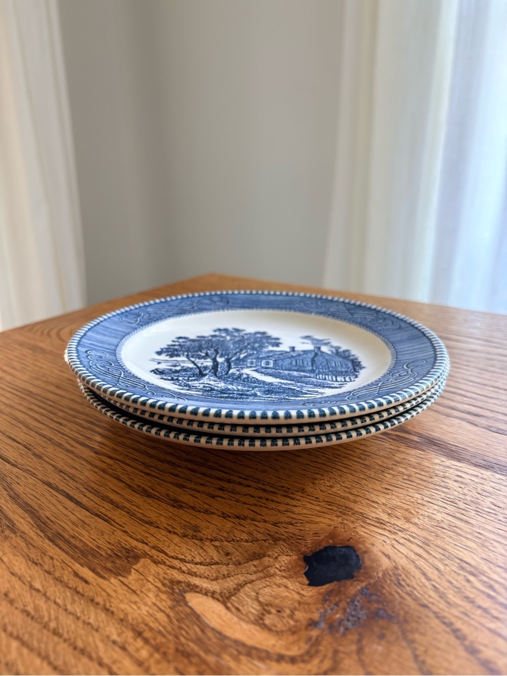 Vintage Currier & Ives Washington’s Birthplace set of three plates- ~7.25 inches - Picture 12 of 15
